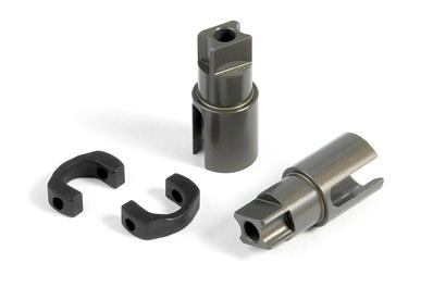 UK-Alu Solid Axle Driveshaft Adapters (2) - Hard Coated X-RAY
