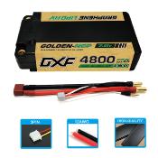 UK-Lipo Batterie 2S 7.6V 4800mAh 140C Gold-NGP 5mm with DEAN cable DXF