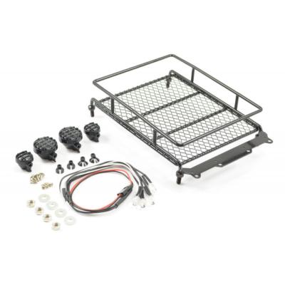 UK-BLACK ALUMINIUM LUGGAGE RACK w/LED LAMPS L165MM X W112MM FASTRAX