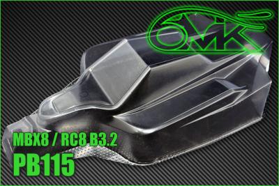 UK-Body lexan "JC" for MBX8 / RC8 B3.2 (unpainted) 6-MIK
