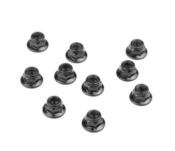 UK-M5 Locknuts (flanged, black, 10pcs) TEKNO-RC