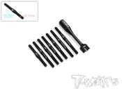 UK-Titanium Black Coating Turnbuckle Set ( For Team Associated RC10 B74.2 / RC10 B74.2D /RC10 B74.2D ED ) T-WORKS