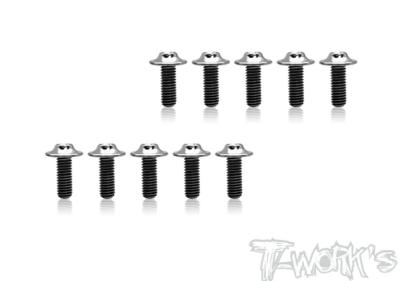 UK-3x8mm Titanium Hex. Socket UFO Flange Head Screw (10) T-WORK'S