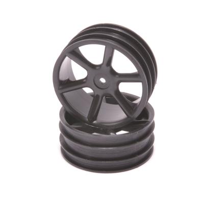 UK-JC 6 Spoke 2.2 4WD Front Black Wheel CAT 2K pr (2) CORE RC
