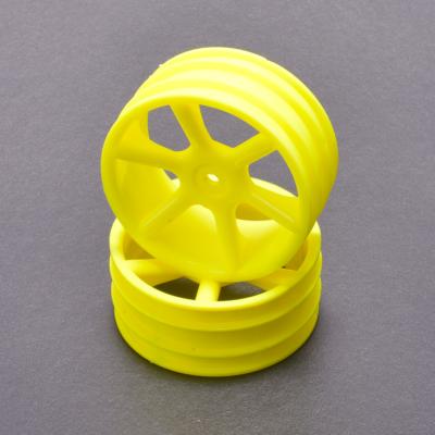 UK-JC 6 Spoke 2.2 4WD Front Yellow Wheel CAT 2K pr (2) CORE RC