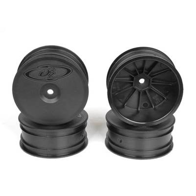 UK-Speedline Buggy Wheels for Associated B64 - B64D / TLR 22 3.0 - 4.0 / Front / BLACK / 4Pcs D.E RACING
