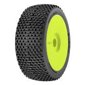 UK-Tyres "BLOCK" glued on yellow rims (2) (choice of compound) GRP
