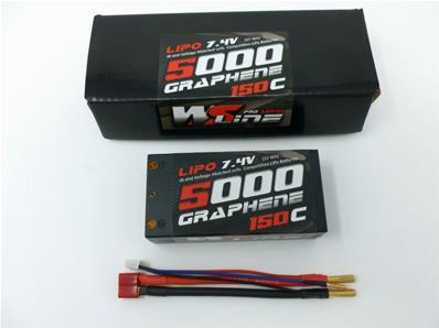 UK-Accus Shorty 5000mAh 150C Graphène 2S2P (prise PK 4mm) WS-LINE