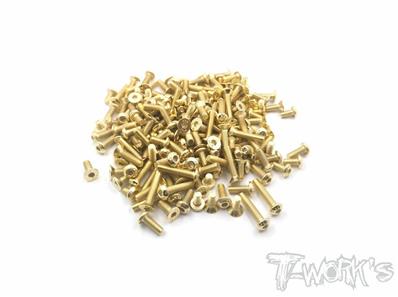 UK-Gold Plated Steel Screw Set 101pcs. ( For Xray T4 2020/21 ) T-WORK'S