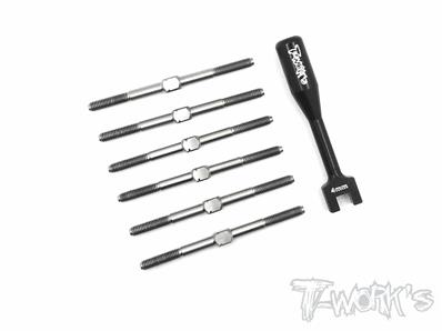 UK-64 Titanium Turnbuckle Set For Team Associated RC10 B6/B6D/B6.1/B6.2/B6.2D T-WORK'S
