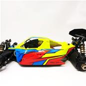 UK-Painted body "Vision" yellow/blue for MBX8 / Sworkz S35-3 and S35-4 nitro SWORKZ