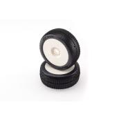 UK-Tyres TT 1/8 "BANGKOK V2" RAIN Glued on white rims (2) HOTRACE TYRES