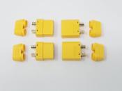 UK-XT90 sockets with solder protection Male & Female Yellow (2 pairs) WS-LINE