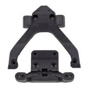 UK-RC10B6.4 FT Front Top Plate and Ballstud Mount, angled, carbon TEAM-ASSOCIATED