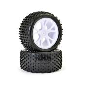 UK-Vantage Rear Buggy Tyre Mounted On Wheels (pr) - White FTX