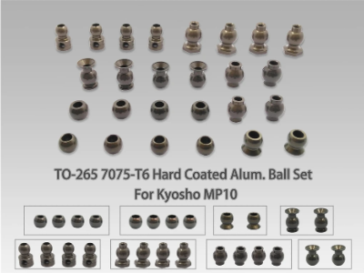 UK-7075-T6 Hard Coated Alum. Ball Set ( For Kyosho MP10/MP10E) 26pcs. T-WORK'S