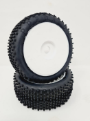 UK-Tires TT 1/8 PREDATOR "SPORT SERIES" glued on WHITE rims (2) SP RACING