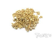 UK-Gold Plated Steel Screw Set 184pcs. ( For Xray GTX8 2022 ) T-WORK'S
