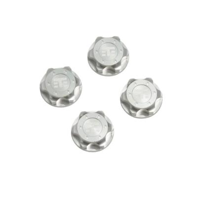 UK-Wheel Nuts (T Logo, 17mm, serrated, CLEAR ano, M12x1.0, 4pcs) TEKNO-RC
