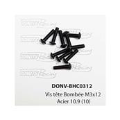 UK-Button Head Screws M3x12 Steel 10.9 (10) DONUTS RACING