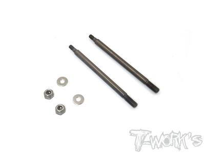 UK-DLC Coated Front Shock Shaft 53mm ( For Kyosho MP9 TKI3/TKI4 /MP9E /MP9E EVO/MP10 ) 2pcs. T-WORK'S