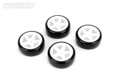 UK-1/10 Drift Tires 26mm 5-Spoke White Wheel (4) CARTEN