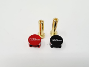 UK-4mm Lowpro Bullet Plugs wirth grips (black/red) WS-LINE