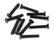 UK-M4x25mm Flat Head Screws (black, 10pcs) TEKNO-RC