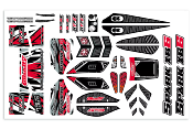 UK-Body decal sheet red SPARK XB6 CORALLY