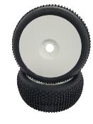 UK-Tyres 01 Buggy 1/8 35° Synthétic glued on rims white (2) WS LINE