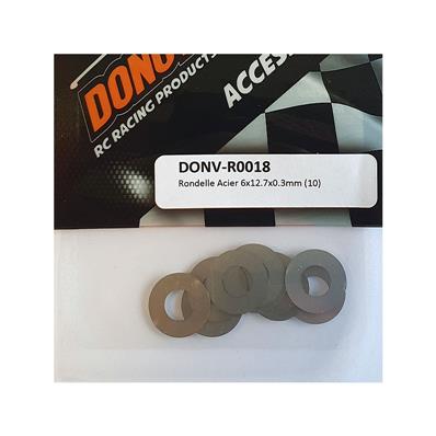 UK-Steel Washer 6x12.7x0.3mm (10) DONUTS RACING