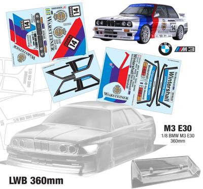 UK-Bodie 1/8e BMW E30 M3 WARSTEINER with wing unpainted TEAM-C