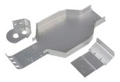UK-RC10CC Chassis, Nose Plate, Motor Mount, silver TEAM-ASSOCIATED