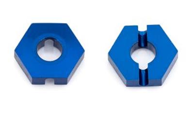 UK-B64 Front Wheel Hexes, 12 mm, blue aluminum (3.5mm thick) TEAM-ASSOCIATED