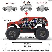 UK-1/10 GORGON 4X2 MEGA 550 Brushed Monster Truck RTR with Battery & Charger, Red ARRMA
