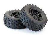 UK-1:10 SC Rock Block Mtd 5-Spoke Black (Slash Rr/Blitz) (Pr) FASTRAX