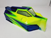 UK-EB48 2.0 FLUO YELLOW/METAL BLUE PAINTED BODY FOR EB48 2.0 - 2.1 TEKNO-RC
