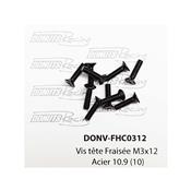 UK-M3x12 Countersunk Screw Steel 10.9 (10) DONUTS RACING