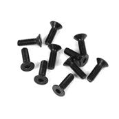 UK-M3x10mm Flat Head Screws (black, 10pcs) TEKNO-RC