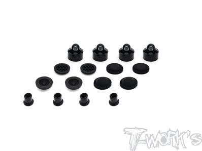 UK-Black Hard Coated 7075-T6 Alum Diaphragm Shock Cap ( For TEKNO NB48 2.0 ) T-WORK'S