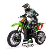 UK-1/4 Promoto-MX Motorcycle RTR Green with Battery and Charger, Pro Circuit LOSI