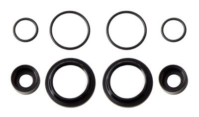 UK-12mm Shock Collar and Seal Retainer Set, black TEAM-ASSOCIATED