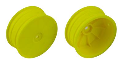 UK-4WD Front Wheels, 2.2", 12mm hex, +1.5mm, fluorescent yellow TEAM-ASSOCIATED