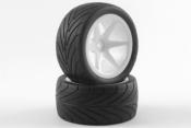 UK-Tyres "LP ARROW"  1/10 loisir ARR. sur jantes blanches FASTRAX