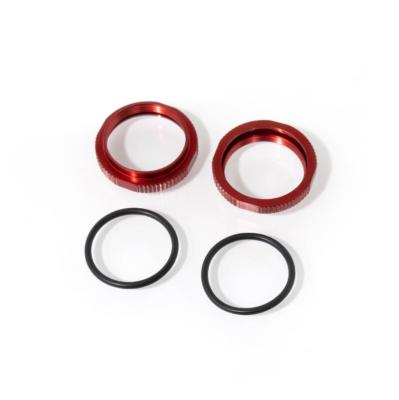 UK-Shock Adjustment Collars (short, aluminum, RED ano, 2pcs) TEKKNO RC