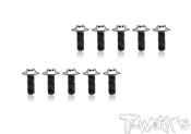 UK-3x8mm Titanium Hex. Socket UFO Flange Head Screw (10) T-WORK'S