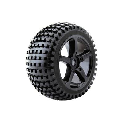 UK-1/8 TRUGGY ROCK MTD ON 5-SPOKE BLACK 0 OFFSET(PR) FASTRAX