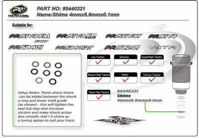 UK-Shims 4x6.6x0.1mm (8) PR RACING