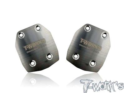 UK-Stainless Steel Rear Chassis Skid Protector ( TLR 8ight / 8ight X) 2pcs. T-WORK'S