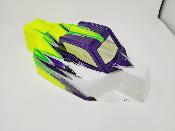 UK-BODY P2 BLANC/VIOLET METAL/JAUNE FLUO PEINTE  pour XRAY XB8 2024/2025 - J-CONCEPTS